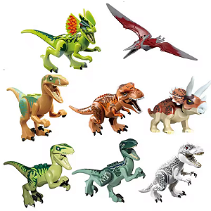 Brinquedo Dinossauros Lego Compatíveis (C/ 8) - Jurassic World