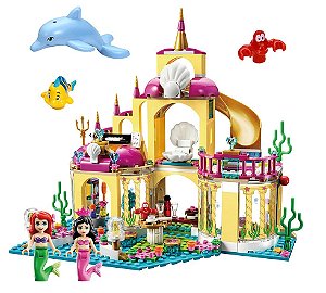 Set Palácio Submarino Ariel Pequena Sereia LEGO Compatível (379 peças) - Princesas Disney