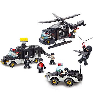 Blocos de Montar Policia Força Tática compatível Lego 499 Peças
