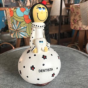 Boneca Decorativa Profissões Dentista Cabaça