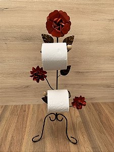 Porta Papel Higiênico Florido 2 Ganchos