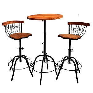 Jogo Bistro Regulável de Mesa Bistro e 2 Banquetas