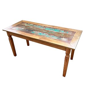 Mesa de Jantar em Madeira de Demolição Patina 140x60x80