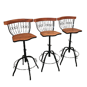 Kit de 3 Banquetas Altas para Bancada