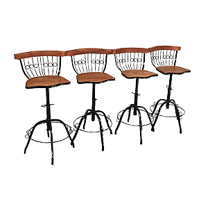 Kit de 4 Banquetas Altas para Bancada