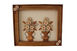 Quadro de Jarros com Flores - 70 cm x 60 cm
