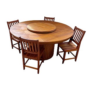 Mesa com Prato Giratório Rústica