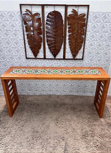 Aparador em U com Ladrilho RIPADO 1,20 x 40 x 80 - Rustico