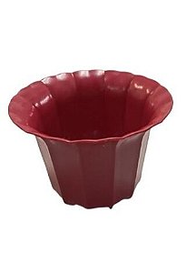 Vaso Plástico Cachepô Tulipa Canelada Colibri 13cm Vermelho