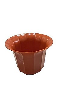 Vaso Plástico Cachepô Tulipa Canelada Colibri 13cm Terracota
