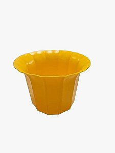 Vaso Plástico Cachepô Tulipa Canelada Colibri 13cm Amarelo