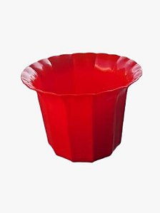 Vaso Plástico Cachepô Tulipa Canelada Colibri 13cm Vermelho Ferrari