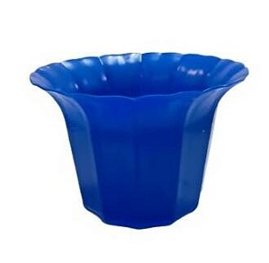 Vaso Plástico Cachepô Tulipa Canelada Colibri 13cm Azul