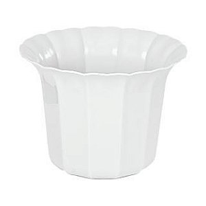 Vaso Plástico Cachepô Tulipa Canelada Colibri 18cm Branco