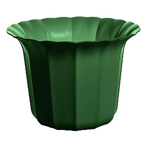 Vaso Plástico Cachepô Tulipa Canelada Colibri 18cm Verde Bandeira