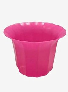 Vaso Plástico Cachepô Tulipa Canelada Colibri 23cm Pink