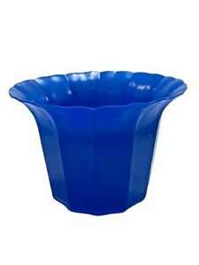 Vaso Plástico Cachepô Tulipa Canelada Colibri 23cm Azul