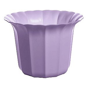 Vaso Plástico Cachepo Tulipa Canelada Colibri 23 cm Lilás