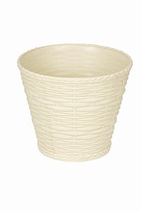 Cachepô Cesta Vime Plástico Colibri 3,98 Litros 23 cm Marfim