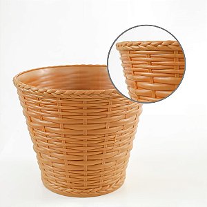 Cachepô Cesta Vime Plástico Colibri 3,98 Litros 23 cm Imbuia