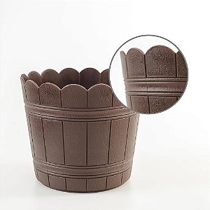 Cachepô Tina Plástico Colibri 9,87 Litros 29 cm Tabaco