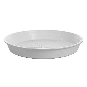 Prato Plástico Para  Vaso 33 cm Branco