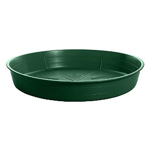 Prato Plástico Para Vaso 37 cm Verde Escuro