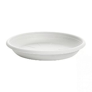 Prato Napoli Plástico Para Vaso 19 cm Branco