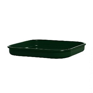 Prato Plástico para Floreira Quadrado 22 cm Verde Escuro