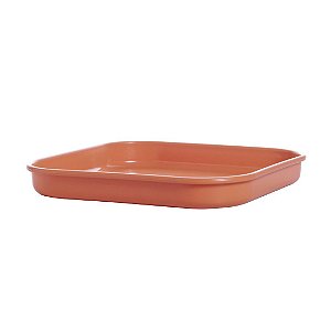 Prato Plástico para Floreira Quadrado 26 cm Terracota