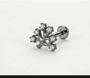 Piercing árvore com pedras zircônia