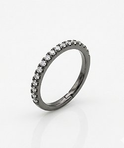 Argola Titânio Black com Pedras 10mm