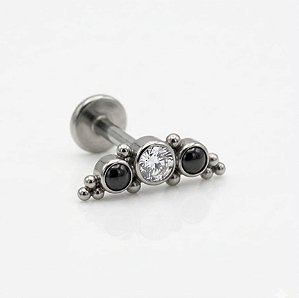 Labretcluster Titânio com Zircônia 8mm