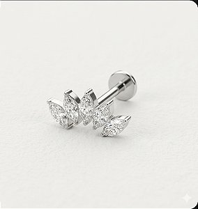 Labret Cluster Titânio com Zircônia 8mm