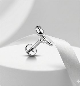 Piercing Labret Tulipa Aço Cirúrgico 8mm