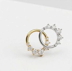 Argola Zirconia 10mm para Daith e Septo