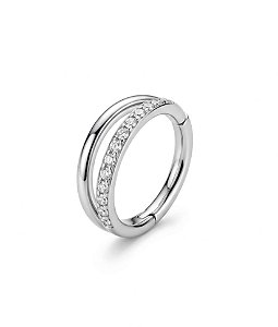 Argola Titânio com Pedras 8mm/10mm