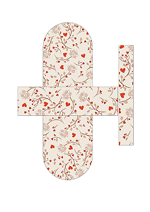 PAINEL MINI CHAVEIRO 1.0 - 3 FLORES COM CORAÇÃO VERMELHO