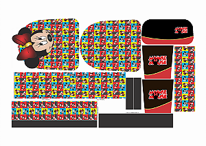 PAINEL MOCHILA 3D 1.4 MINNEI PRETO E VERMELHO