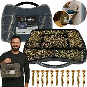 Kit 700 Parafuso Madeira 3,5mm Philips Maleta Compensado