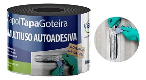 Fita Multiuso Autoadesivo Tapa Goteira 10cm Aluminio Viapol