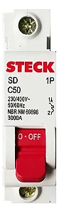 Disjuntor Monopolar 50A Curva C - STECK (SDD61C50)