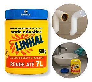 Soda Cáustica 500g Para Desentupir Cano Linhal - Original