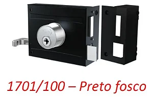 Fechadura Inox Tetra Chave Para Portão Stam 1701/100 Cor Preto
