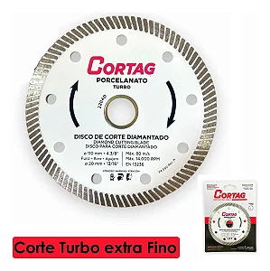 Disco Diamantado Turbo Cortag para Porcelanato 110mm x 20mm