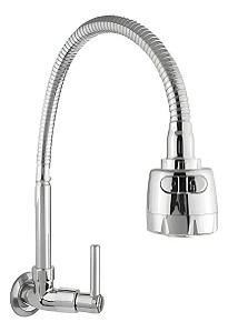 Torneira Gourmet Ouro Metais Parede Inox Giro 360° Cozinha Prateada Luxo