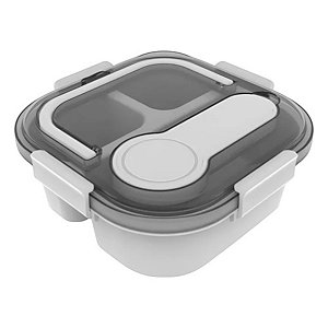 MARMITA BENTO BOX COM ALÇA  POTE E DIVISÓRIAS 1200ML MINISO