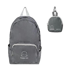 MOCHILA DOBRÁVEL MINISO GO CINZA ESCURO