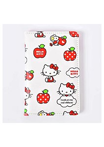 Porta Passaporte Hello Kitty Sanrio Maçãs Branco Miniso