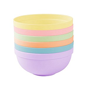 Kit 6 Tigelas Coloridas Ecológicas Cozinha Miniso Sobremesa